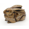 Pareja de figuras antiguas de bronce FIG77 conejos vista 3