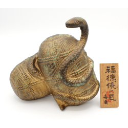 Figura japonesa hierro fundido FIG79 serpiente del zodiaco