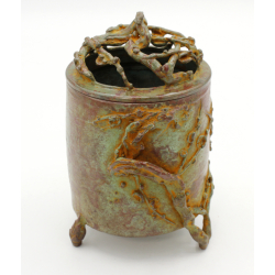 Antique Japanese bronze censer INC29 Sanjisaku view 3