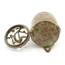 Antique Japanese bronze censer INC29 Sanjisaku view 5