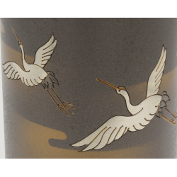 Recipiente ikebana antiguo en bronce IK64 vista 3