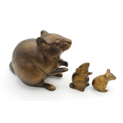 Figura japonesa hierro fundido FIG80 ratones vista 2