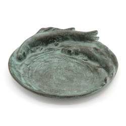 Antique Japanese bronze plate BAN16 Sakai Kozan view 2