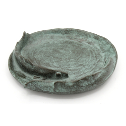 Antique Japanese bronze plate BAN16 Sakai Kozan view 3