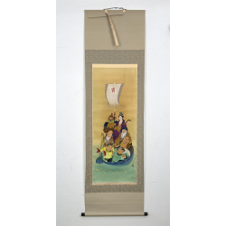 Kakemono pintura antigua japonesa 100 The Seven Gods of Fortune