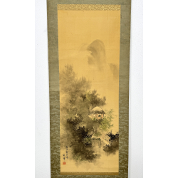 Kakemono old Japanese painting 108 landscape view 2