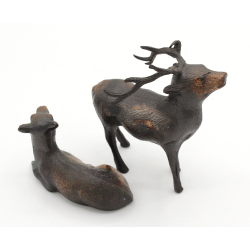 Pair of Japanese metal figurines FIG81 deer view 2