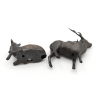 Pair of Japanese metal figurines FIG81 deer view 3