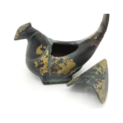 Japanese cast iron censer FIG82 pheasant view 4