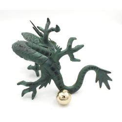 Figura antigua japonesa de hierro fundido FIG83 dragón vista 4