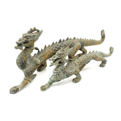 Pareja de figuras japonesas de hierro fundido FIG85 dragones