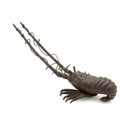 Figura antigua japonesa de bronce FIG87 langosta