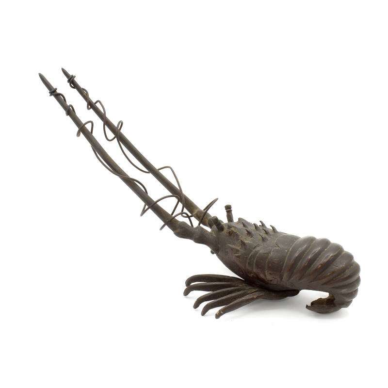 Figura antigua japonesa de bronce FIG87 langosta