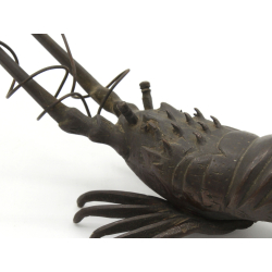 Antique Japanese bronze figure FIG87 lobster view 2