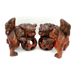 Pareja de figuras japonesas FIG86 leones de fu -Komainu-