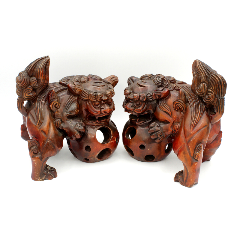 Pareja de figuras japonesas FIG86 leones de fu -Komainu-