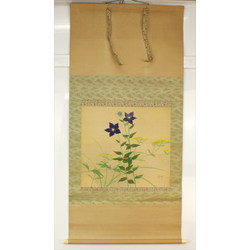 Kakemono old Japanese painting 7 flowers