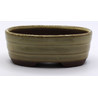 Oval white pot front view