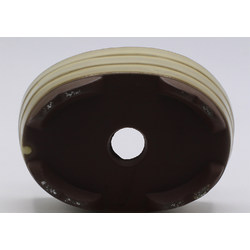 Oval white pot back view