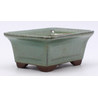bonsai pot green rectangular lateral view