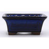 maceta rectangular azul vista frontal