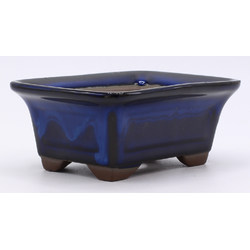 bonsai pot green rectangular lateral view
