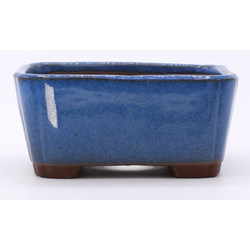 bonsai pot yokn048a blue rectangular front view 2