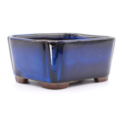 bonsai pot yokn048a blue rectangular lateral view
