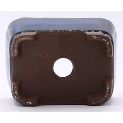 bonsai pot yokn048a blue rectangular back view
