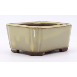 bonsai pot yokn048b rectangular white lateral view