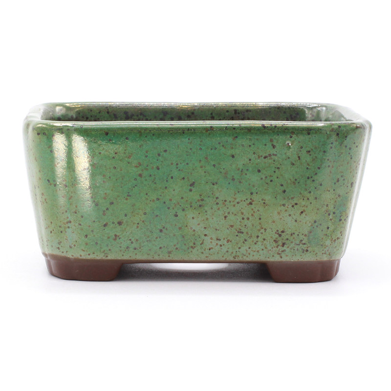 bonsai pot yokn048v1 green rectangular front view