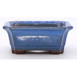 bonsai pot yokn049a blue rectangular front view 2