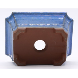 bonsai pot yokn049a blue rectangular back view