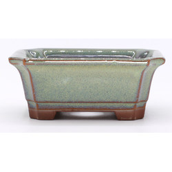 bonsai pot yokn049v green rectangular front view