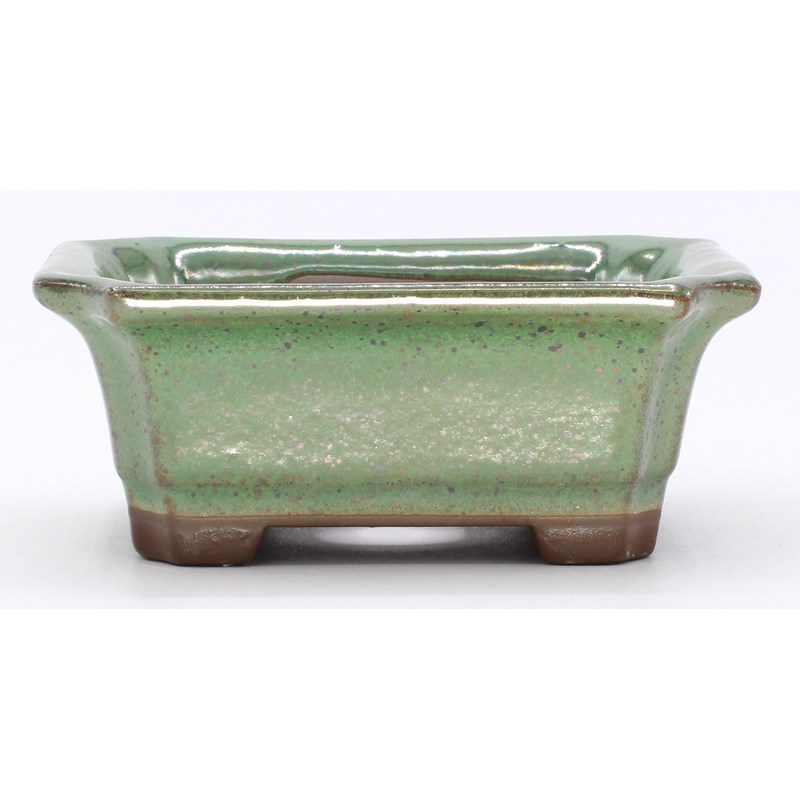 bonsai pot yokn049v2 green rectangular front view
