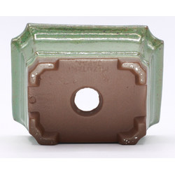 bonsai pot yokn049v2 green rectangular back view