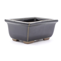 maceta bonsai yokn041n rectangular negro  vista lateral