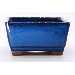 bonsai pot yokn059a square blue frontal view