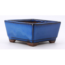 bonsai pot yokn059a square blue lateral view 2