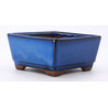 maceta bonsái yokn059a cuadrada azul vista lateral 2