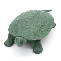Figura antigua de bronce TT1 tortuga vista 2