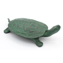 Figura antigua de bronce TT1 tortuga vista 3