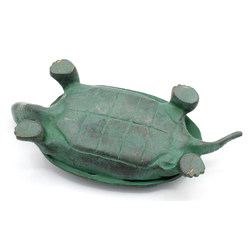 Figura antigua de bronce TT1 tortuga vista 4