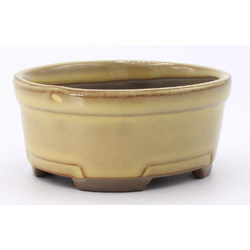 bonsai pot yokn062b oval white lateral view