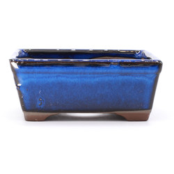 bonsai pot yokn060a rectangular blue frontal view