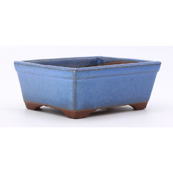 bonsai pot yokn060a rectangular blue lateral view