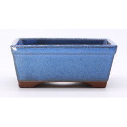 bonsai pot yokn060a rectangular blue frontal view 2