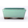 maceta bonsái yokn060a2 rectangular azul verde vista frontal