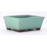 maceta bonsái yokn060a2 rectangular azul verde vista lateral