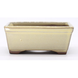 bonsai pot yokn060b rectangular white frontal view